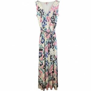 Sweet Pea Faux Wrap Sleeveless Belted Maxi Dress NWT